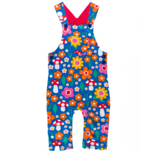 Dungarees Slungarees Overalls Rompers: Toby Tiger - Dungarees - Organic Floral Mushroom