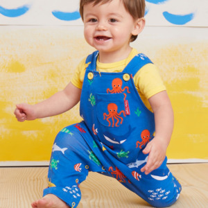 Dungarees Slungarees Overalls Rompers: Toby Tiger - Dungarees - Organic Sealife