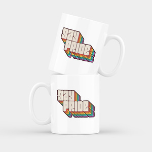 Products: Retro Gay Pride Lettering Mug