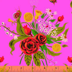Pre Cuts 1: Wild Flowers Pink Fat Quarter  - Heather Ross 20th Anniversary Collection