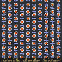 Yardage: Meadow Star Bloom Black - Alexia  Abegg for Ruby Star Society