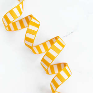 1 inch: Bold Stripe Webbing 1” Cactus & Off White