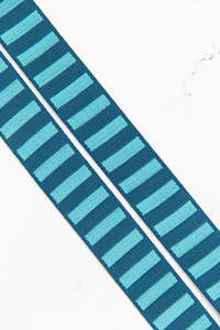 1 1/2” webbing: Bold Stripe Webbing 1 1/2” Peacock & Turquoise