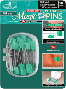 Straight Pins: Flathead Patchwork Pins Extra Fine (50) -Taylor Seville Magic Pins