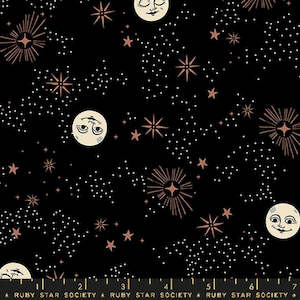 Fabric: Wise Moons Black Fat Quarter - Ruby Star Society Collaboration