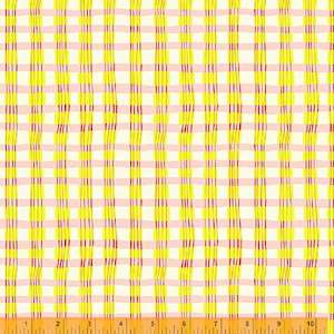 Individual Fat Quarters: Painted Plaid Pink (FQ) - Lucky Rabbit by Heather Ross