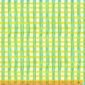Painted Plaid Yellow (FQ) - Lucky Rabbit by Heather Ross