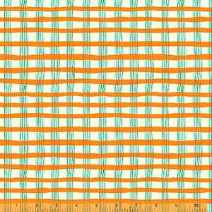 Individual Fat Quarters: Painted Plaid Orange (FQ) - Lucky Rabbit by Heather Ross