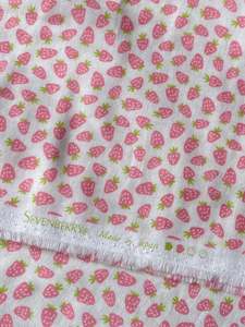 New At Rainbow Stash: Strawberries Pink Double Gauze - Sevenberry Japan for Robert Kaufman Fabrics