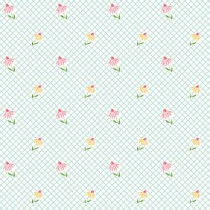 Riley Blake Fabrics: Cone Flowers White Summer Skies and Fireflies (FQ) - Gracey Larson for Riley Blake Designs