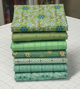 Riley Blake Fabrics: Gentler Times Mint Julep Fat Quarter Bundle (7) - Lori Holt for Riley Blake Designs
