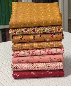Riley Blake Fabrics: Gentler Times Butterscotch & Marshmallow Half Yard Bundle (8) - Lori Holt for Riley Blake Designs