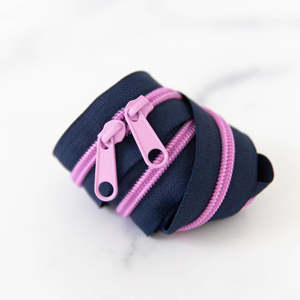 Zippers Bag Accessories: 30” Midnight Zipper - Petunia Coil & Pulls