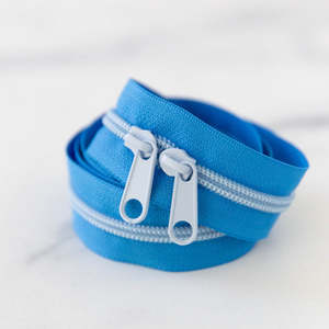 Zippers Bag Accessories: 30” Clear Sky Zipper - Light Blue Coil & Pulls