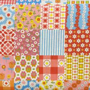 New At Rainbow Stash: Flower Days 70s Design Fabric Koko Seki - Japanese Fabric