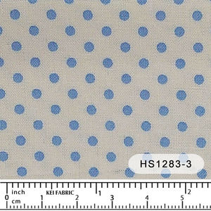 New At Rainbow Stash: Happy Sweet Home White with Blue Dot - Kei Fabrics Japan