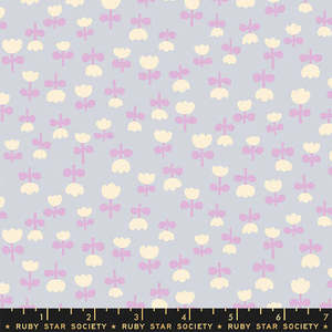 Ruby Star Society Fat Quarters: Petunia Tulips in Dove (FQ) - Kimberly Kight for Ruby Star Society