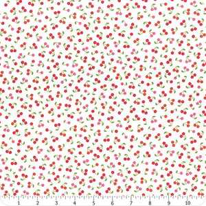 Low Volume Fabrics: Sweet Shoppe White Cherries - Kimberbell Designs Maywood Studios