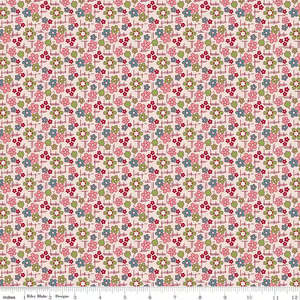Farmer's Daughter Daisy Coral Fabric C17161-CORAL by Lori Holt for Riley Blake Designs