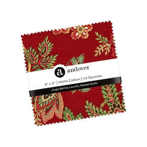 Charm Squares: Jingle Bell 5" Charm Squares Laundry Basket Quilts for Andover