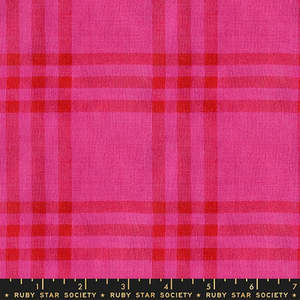 Ruby Star Society: Horizon Plaid Woven Vivid Pink RS4160-11 | Warp & Weft Mystic Fable | Alexia Marcelle Abegg | Ruby Star Society