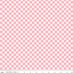 Whimsical Woodland Diagonal Gingham Pink – Tasha Noel for Riley Blake Designs