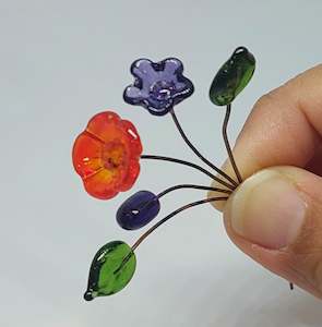 Glass Art: Glass Art - Tiny Bouquets - Night Garden