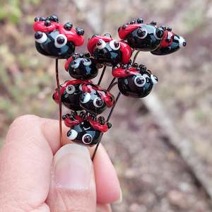 NEW!! Glass Art - Little Ladybirds