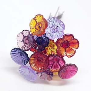 BESTSELLER!! Glass Art - Extra Large "Tropical" Mini Flower Bouquet