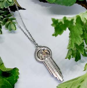 BESTSELLER!! Art Deco Waterfall Pendant with Timepiece