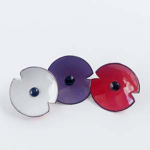 Anzac Enamel Poppy Brooch - Large (3 colours to choose from)