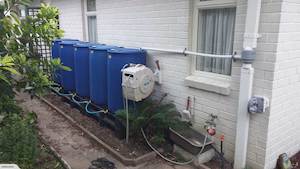Products: WATER BUTT 1000 LITRE 5 X 200 LITRE FOOD GRADE DRUM KIT WITH DOWNPIPE DIVERTER - RainHarvest and Services