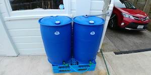 Products: WATER BUTT 400 LITRE: EX FOOD GRADE, TWO DRUM KIT. WITH DIVERTER - RainHarvest and Services