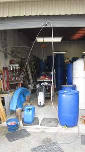 Products: WATER DRUM 200 L PRESSURISED WITH HOSE TAP - RainHarvest and Services