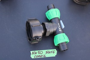 Products: NW50 IBC COARSE THREAD CAP + 25mm 'T' HOSE CONNECTOR - RainHarvest and Services
