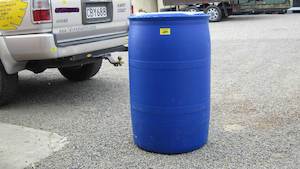 Products: DRUM BARREL 200 LITRE BLUE PLASTIC CLOSED TOP. GRADE 1. FOOD GRADE. - RainHarvest and Services