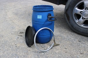Products: 35 LITRE BLUE PLASTIC DRUM. CONTAINER. WITH LID & CLAMP. NO STOCK - RainHarvest and Services