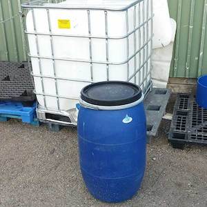 Products: BLUE 120 LITRE PLASTIC LID & CLAMP DRUM (NOT FOOD GRADE) NO STOCK - RainHarvest and Services