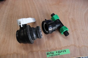 Products: BSP60 IBC ADAPTOR CAP + 25mm 'T' JUNCTION HOSE END for CAMLOK VALVES - RainHarvest and Services