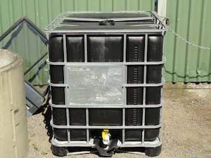 Products: IBC WATER TANK. 1000L CAGED. RARE. BLACK. CLEAN. FOR GARDEN WATER ETC NO STOCK - RainHarvest and Services