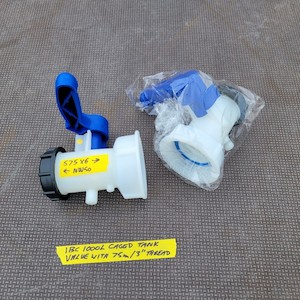 Products: IBC TANK replacement VALVE. S75 X 6 / 3 INCH COARSE THREAD. HAS NW50 END THREAD - RainHarvest and Services