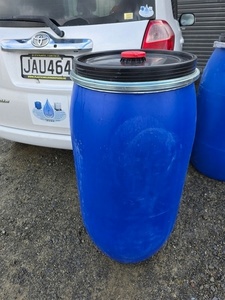 DRUM BLUE 170 LITRE PLASTIC WITH LID AND CLAMP (NOT FOOD GRADE) - RainHarvest and Services