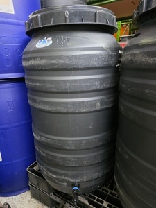 WATER BUTT DRUM BARREL CHARCOAL GREY 210 LITRE WITH SCREW LID & SINGLE TAP F&hellip;