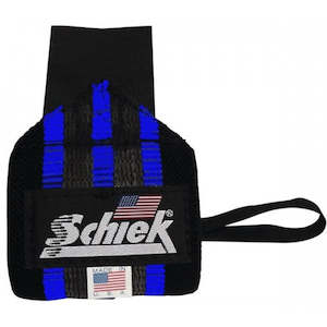 Schiek Wrist Wraps Blue Line Pair