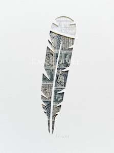 Kiwiana: Huia Feather, 6x8 inches