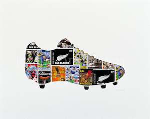 Kiwiana: Rugby Boot - Super 12/All Blacks themed, 8x10 inches