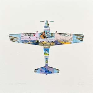 DHC-1 Chipmunk - NZ plane stamps, 8x8 inches