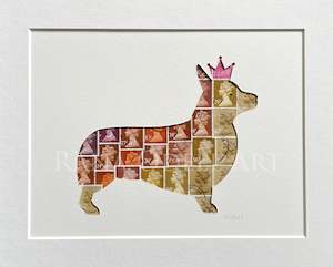 Assorted Themes: Royal Corgi - UK QEII stamps, 8x10 inches