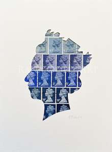 QEII - blue/purple, 6x8 inches