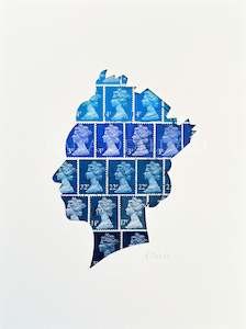 QEII - blue, 6x8 inches